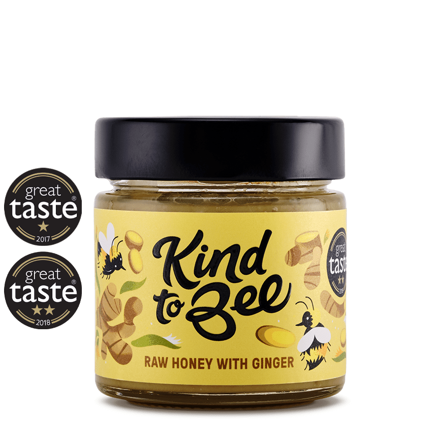 Great Taste Award winning Raw Honey with Ginger by Kind to Bee