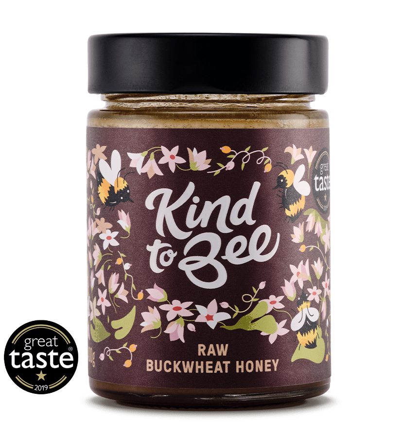 The 2019 Great Taste award winning Raw Buckwheat honey from Kind to Bee 400g