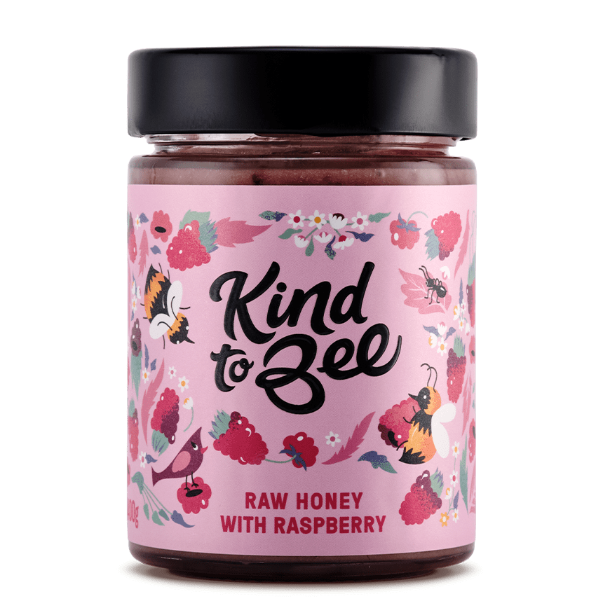 Raw Honey With Raspberry from Kind to Bee 400g