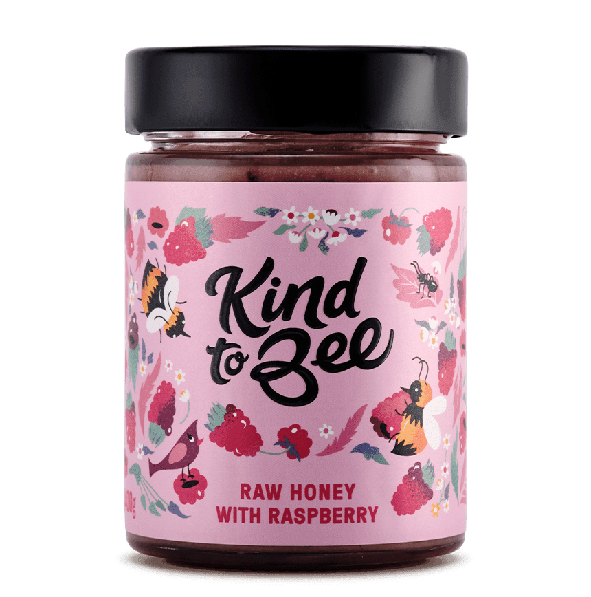 RAW HONEY WITH RASPBERRY | Kind to Bee